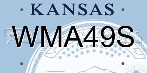 WMA49S Kansas License Plate