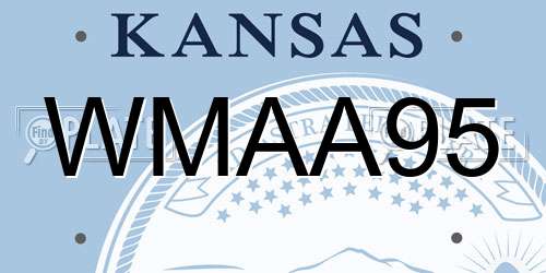 WMAA95 Kansas License Plate
