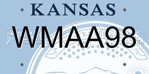WMAA98 Kansas License Plate
