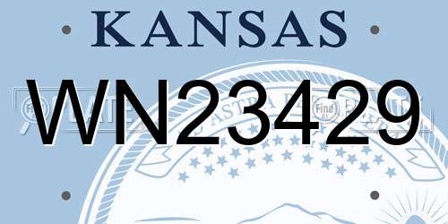 WN23429 Kansas License Plate