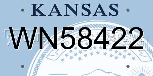 WN58422 Kansas License Plate