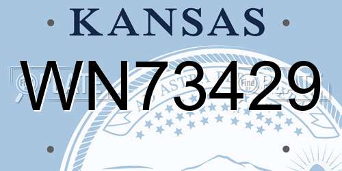 WN73429 Kansas License Plate