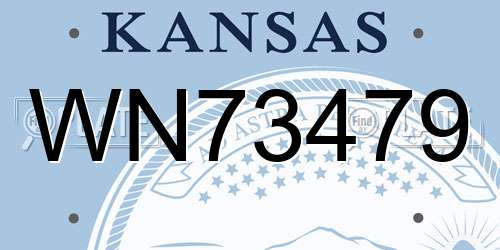 WN73479 Kansas License Plate