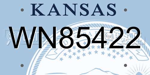 WN85422 Kansas License Plate