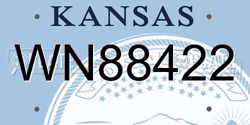 WN88422 Kansas License Plate