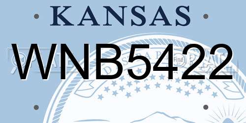 WNB5422 Kansas License Plate