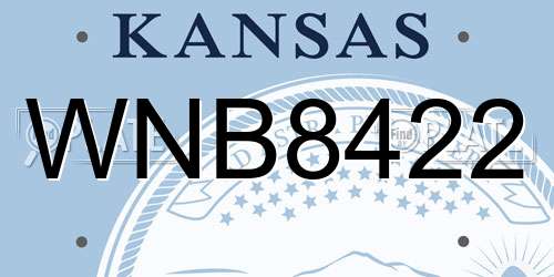 WNB8422 Kansas License Plate
