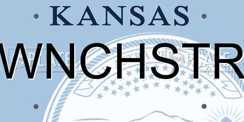 WNCHSTR Kansas License Plate