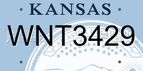 WNT3429 Kansas License Plate
