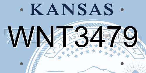 WNT3479 Kansas License Plate