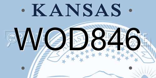 WOD846 Kansas License Plate
