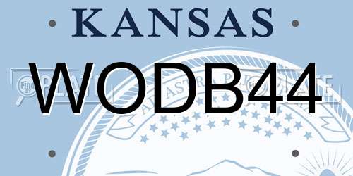 WODB44 Kansas License Plate