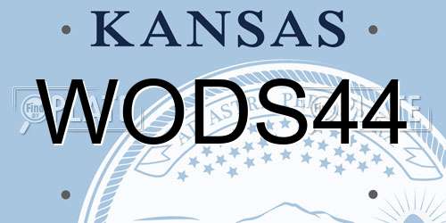 WODS44 Kansas License Plate
