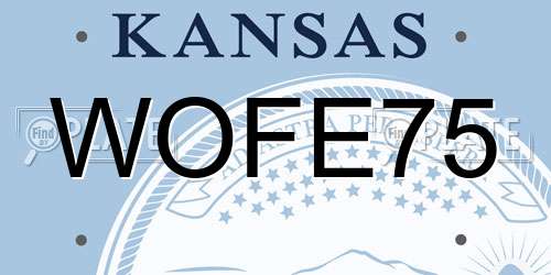 WOFE75 Kansas License Plate