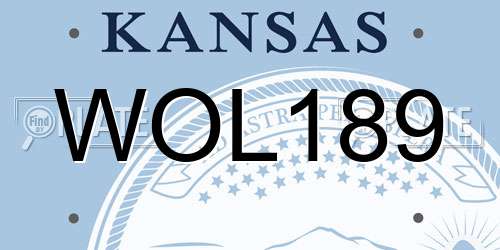 WOL189 Kansas License Plate