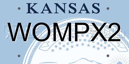 WOMPX2 Kansas License Plate