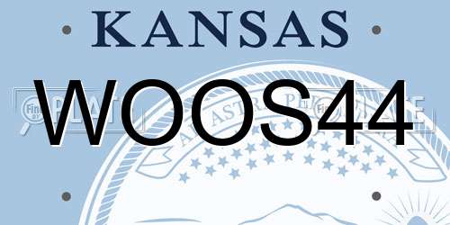 WOOS44 Kansas License Plate
