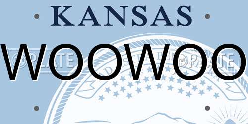 WOOWOO Kansas License Plate