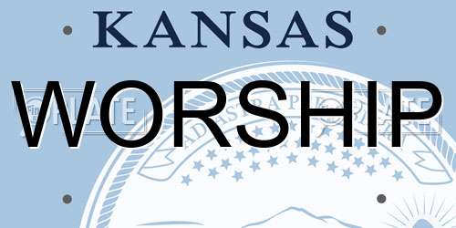 WORSHIP Kansas License Plate