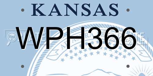 WPH366 Kansas License Plate