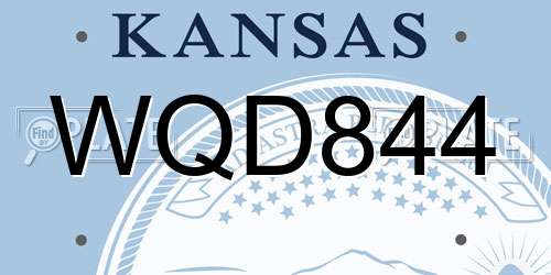 WQD844 Kansas License Plate