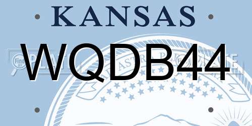WQDB44 Kansas License Plate