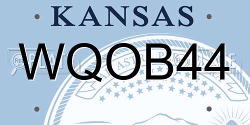 WQOB44 Kansas License Plate
