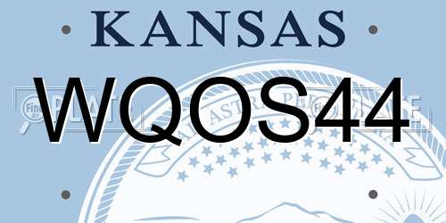 WQOS44 Kansas License Plate