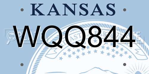 WQQ844 Kansas License Plate