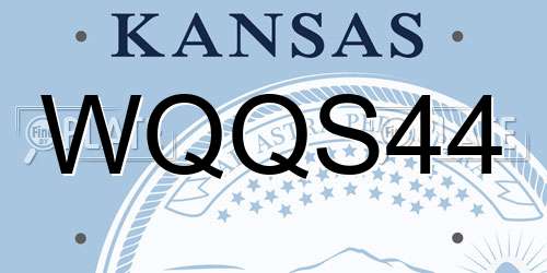WQQS44 Kansas License Plate