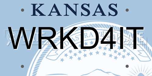 WRKD4IT Kansas License Plate
