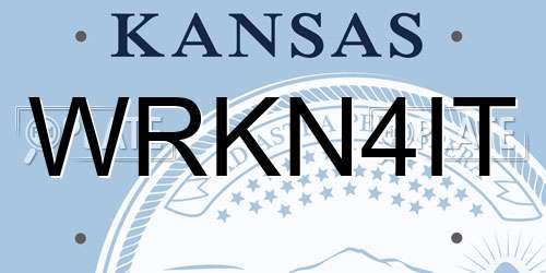 WRKN4IT Kansas License Plate
