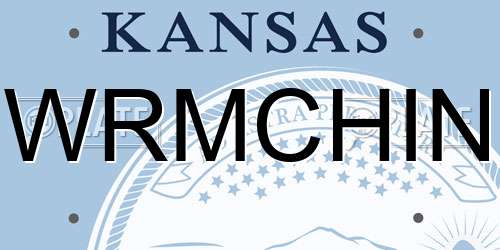 WRMCHIN Kansas License Plate
