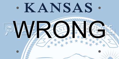 WRONG Kansas License Plate