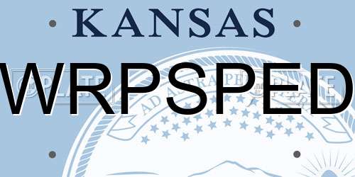 WRPSPED Kansas License Plate