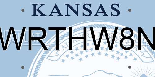 WRTHW8N Kansas License Plate