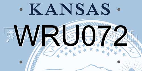 WRU072 Kansas License Plate