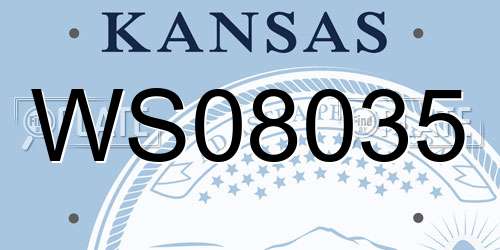 WS08035 Kansas License Plate