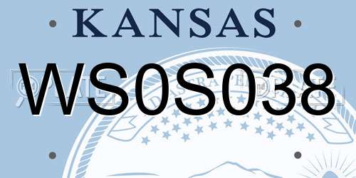 WS0S038 Kansas License Plate