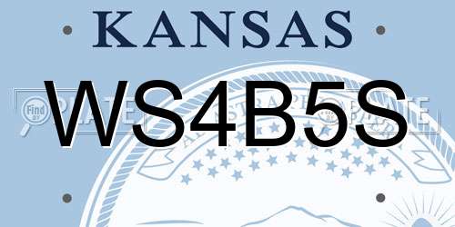 WS4B5S Kansas License Plate