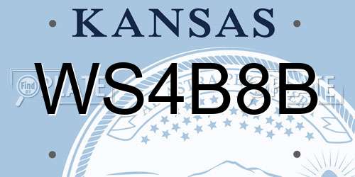 WS4B8B Kansas License Plate