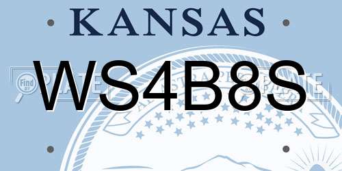 WS4B8S Kansas License Plate