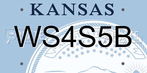 WS4S5B Kansas License Plate