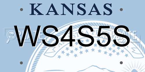 WS4S5S Kansas License Plate