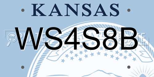WS4S8B Kansas License Plate