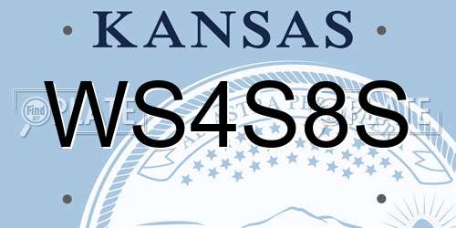 WS4S8S Kansas License Plate