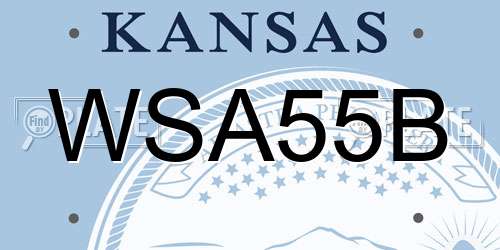 WSA55B Kansas License Plate