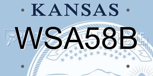 WSA58B Kansas License Plate