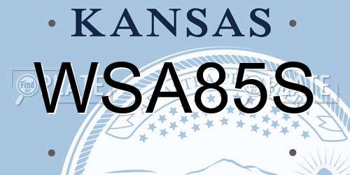 WSA85S Kansas License Plate