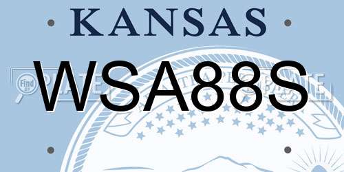 WSA88S Kansas License Plate